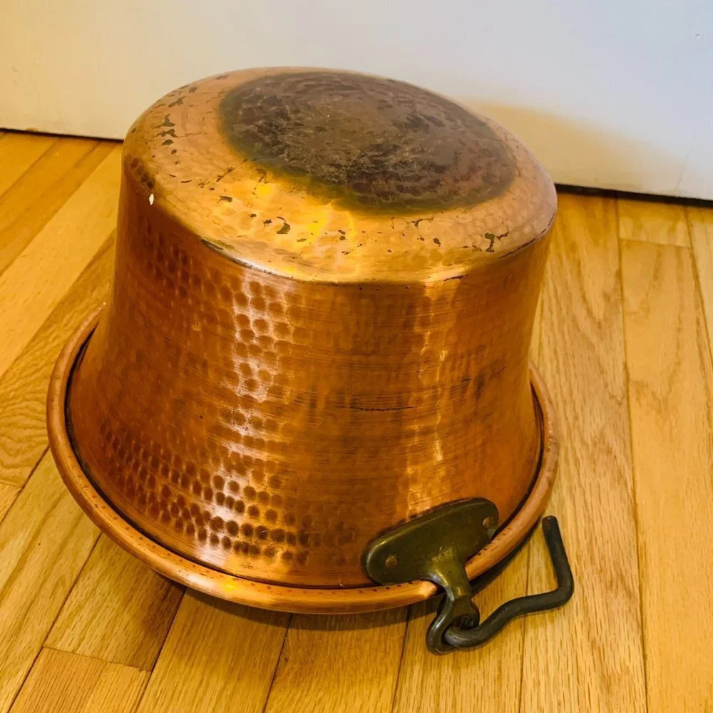 FINE Antique HAND MADE COPPER KETTLE Dovetailed Hammered - Picture 3 of 16